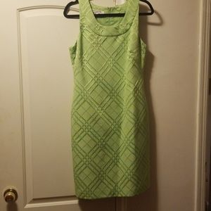 Fitted Lime green dress with very little stretch.